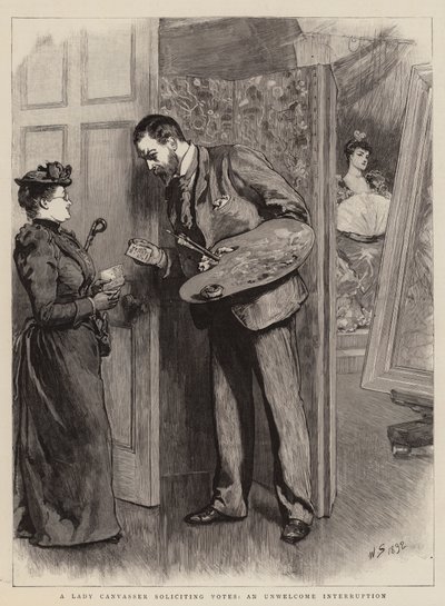 Une Dame Canvasser sollicitant des Votes, une Interruption Indésirable - William Small